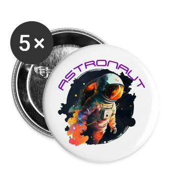 Cosmic Adventure: A Vibrant and Colorful Astronaut - Buttons large 2.2''/56 mm (5-pack) - white - Front