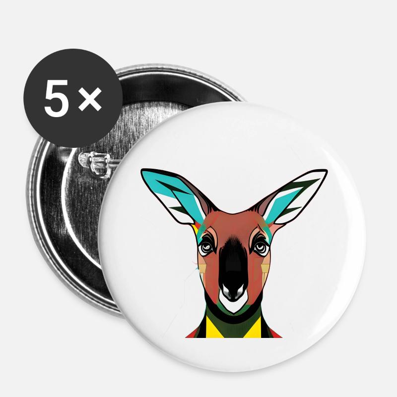 Kangaroo Australia - Buttons large 2.2''/56 mm (5-pack) - white