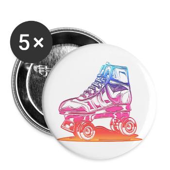 rollerblades rollerblade skates rollerskates retro - Buttons large 2.2''/56 mm (5-pack) - white - Front