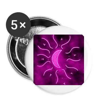 LUNE DE MANDALA VIOLETTE - Lot de 5 grands badges (56 mm) - blanc - Devant