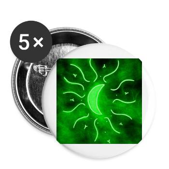 LUNE DE MANDALA VERTE - Lot de 5 grands badges (56 mm) - blanc - Devant