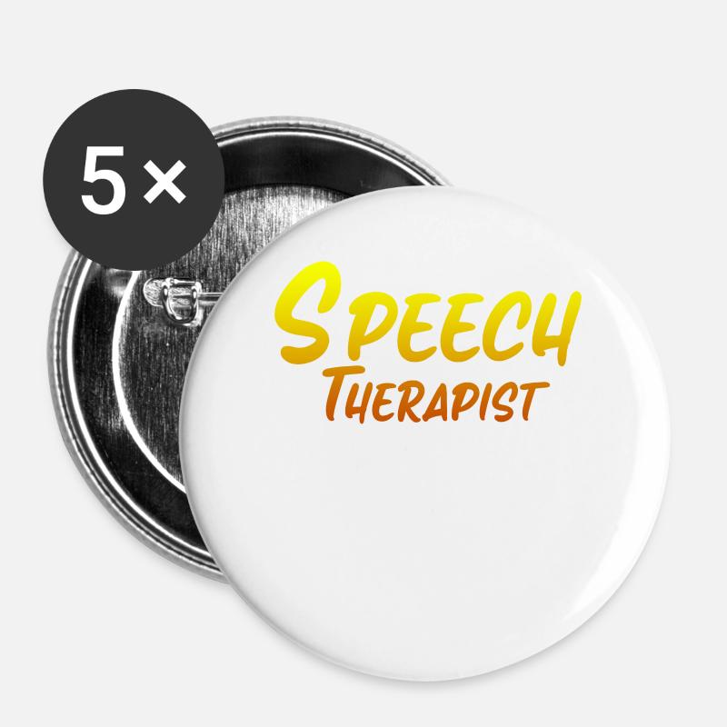 Speech Therapist Badass Miracle Worker - Buttons large 2.2''/56 mm (5-pack) - white