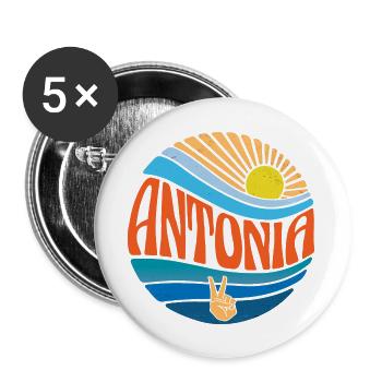 Antonia Shirt Vintage Sunset Antonia Groovy Tie - Buttons large 2.2''/56 mm (5-pack) - white - Front