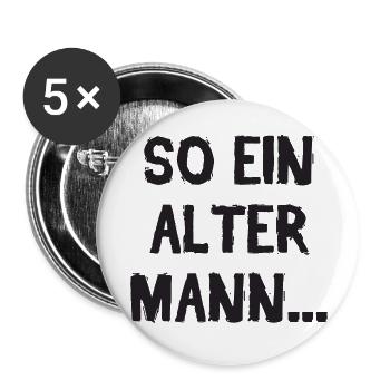 So Ein Alter Mann Geburtstag Fieser Spruch - Buttons groß 56 mm (5er Pack) - Weiß - Vorne