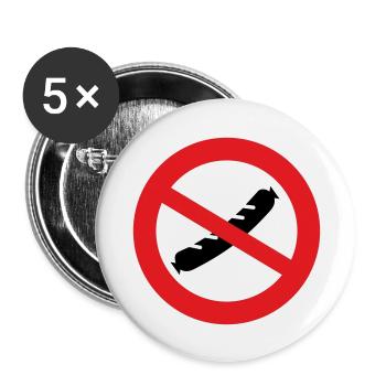 Sausage forbidden - Buttons large 2.2''/56 mm (5-pack) - white - Front