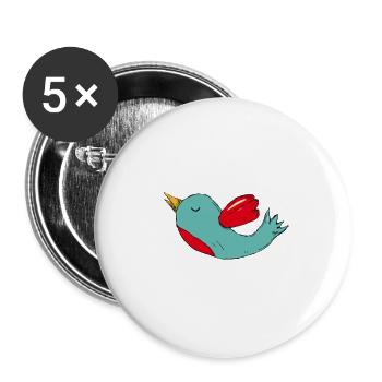 Little sparrow, bird motif, baby motif, children - Buttons large 2.2''/56 mm (5-pack) - white - Front