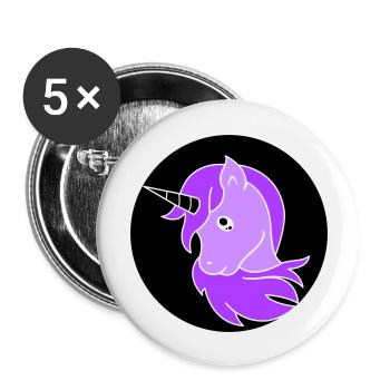 Einhorn - Buttons groß 56 mm (5er Pack) - Weiß - Vorne