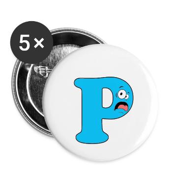 P - Buttons large 2.2''/56 mm (5-pack) - white - Front