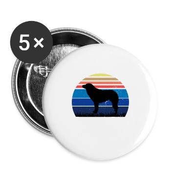 Aidi Dog Silhouette Vintage Sunset pour les amoureux des chiens - Lot de 5 grands badges (56 mm) - blanc - Devant