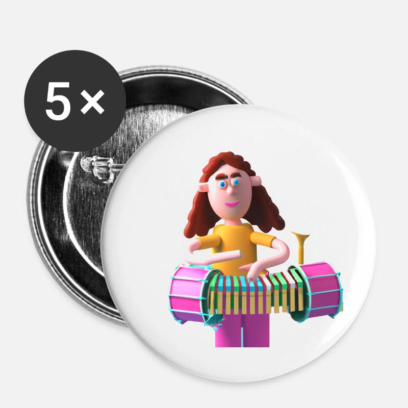 FUNNY 8 - Buttons large 2.2''/56 mm (5-pack) - white