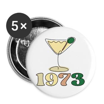 BIRTHDAY GIFTS 1973 - COCKTAIL ALCOHOL GLASS - Buttons large 2.2''/56 mm (5-pack) - white - Front