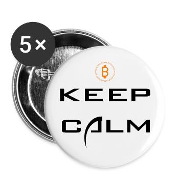 Bitcoin Trading Crypto Aktien - Buttons groß 56 mm (5er Pack) - Weiß - Vorne