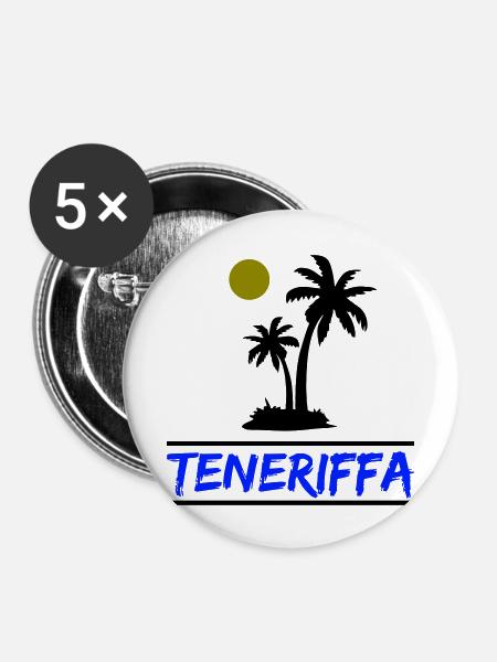 Teneriffa - Buttons groß 56 mm (5er Pack) - Weiß
