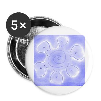 SOLESASO BLEU - Lot de 5 grands badges (56 mm) - blanc - Devant