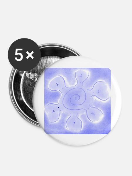 SOLESASO BLAU - Buttons groß 56 mm (5er Pack) - Weiß