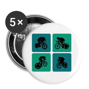Cycling Road Bike Design - Buttons large 2.2''/56 mm (5-pack) - white - Front