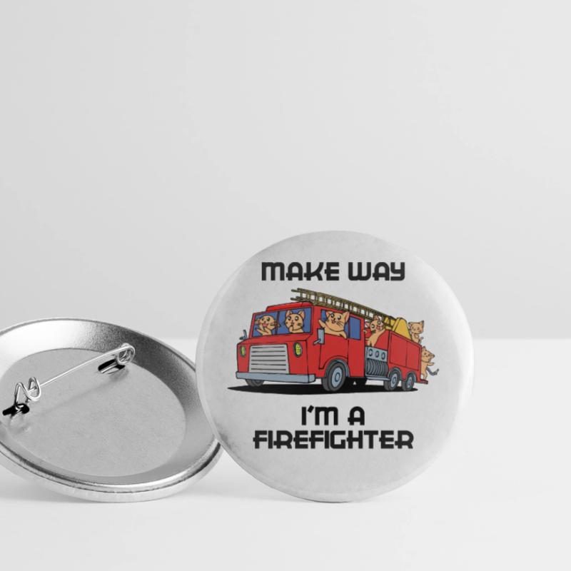 Fire Brigade Statement Fire Engine Professional Fire Brigade Buttons large 2.2''/56 mm (5-pack)