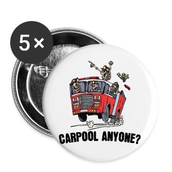 Professional fire brigade fire brigade statement fire engine - Buttons large 2.2''/56 mm (5-pack) - white - Front