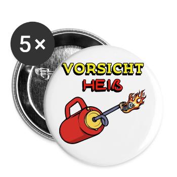 Feuerlöscher Brennen Feuer Feuerwehr Statement - Buttons groß 56 mm (5er Pack) - Weiß - Vorne