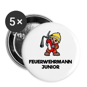 Feuerlöscher Brandschutz Feuerwehr Statement - Buttons groß 56 mm (5er Pack) - Weiß - Vorne