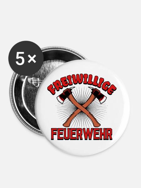 Feuerwehr Lebensretter Statement Löscharbeit - Buttons groß 56 mm (5er Pack) - Weiß