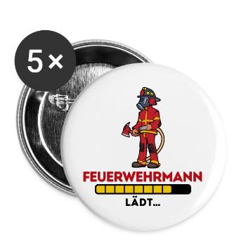 Feuerwehr Brandschutz Statement Feuerwehrmann - Buttons groß 56 mm (5er Pack) - Weiß - Vorne