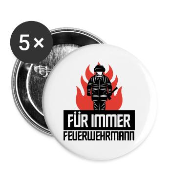 Déclaration du pompier sauveteur - Lot de 5 grands badges (56 mm) - blanc - Devant