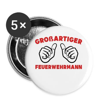 Feuerwehrmann Statement Feuerwehr Lebensretter - Buttons groß 56 mm (5er Pack) - Weiß - Vorne