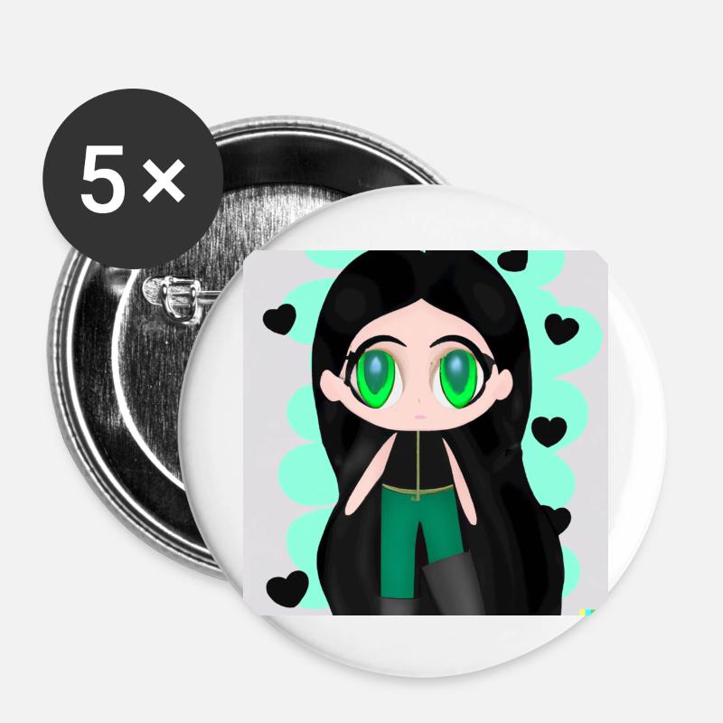 CHARACTER; MAN - Buttons large 2.2''/56 mm (5-pack) - white