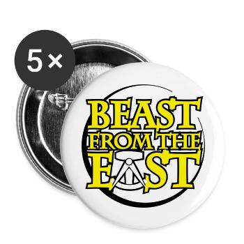 beast from the east DDR geboren - Buttons groß 56 mm (5er Pack) - Weiß - Vorne