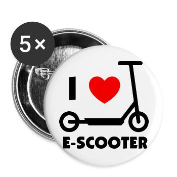 E-Scooter E-Roller Scooter - Buttons groß 56 mm (5er Pack) - Weiß - Vorne