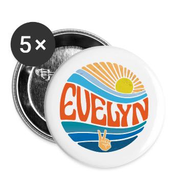 Evelyn Chemise Vintage Sunset Evelyn Groovy Tie Dye - Lot de 5 grands badges (56 mm) - blanc - Devant