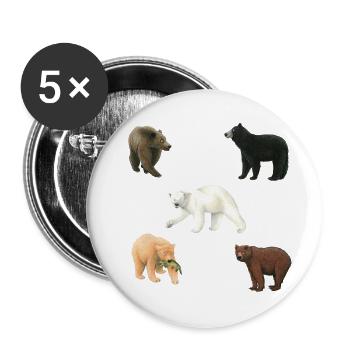 Bears - Buttons large 2.2''/56 mm (5-pack) - white - Front