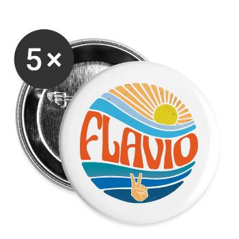 Flavio Hemd Vintage Sunset Flavio Groovy Tie Dye - Buttons groß 56 mm (5er Pack) - Weiß - Vorne