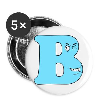 B - Buttons groß 56 mm (5er Pack) - Weiß - Vorne