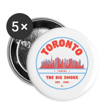Toronto Skyline Emblem Big Smoke - Buttons groß 56 mm (5er Pack) - Weiß - Vorne