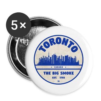 Toronto Vintage Skyline - Buttons groß 56 mm (5er Pack) - Weiß - Vorne