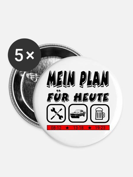 Auto - Buttons groß 56 mm (5er Pack) - Weiß