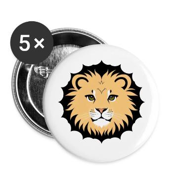 Royal Cartoon Lion Lions Comic 17 - Buttons large 2.2''/56 mm (5-pack) - white - Front