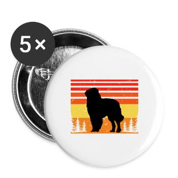 Karpaten Schäferhund Silhouette Retro Sonnenuntergang - Buttons groß 56 mm (5er Pack) - Weiß - Vorne