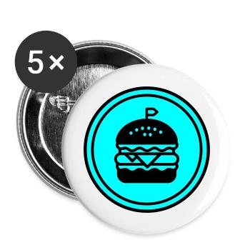 Burger Icon Circle - Buttons large 2.2''/56 mm (5-pack) - white - Front