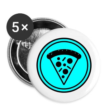 Cercle d'icône de pizza - Lot de 5 grands badges (56 mm) - blanc - Devant