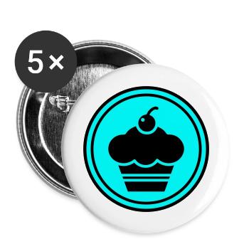 Cercle de silhouette de petit gâteau - Lot de 5 grands badges (56 mm) - blanc - Devant