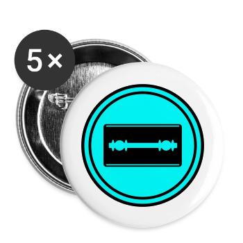 Razor Blade Icon Circle - Buttons large 2.2''/56 mm (5-pack) - white - Front