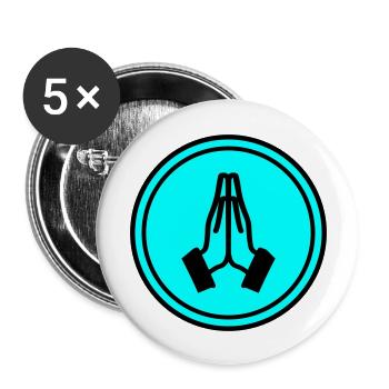 Praying hands circle - Buttons large 2.2''/56 mm (5-pack) - white - Front