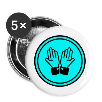 cercle de prière des mains - Lot de 5 grands badges (56 mm) - blanc - Devant
