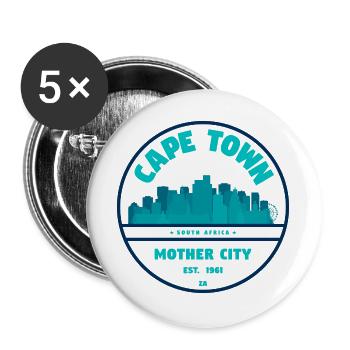 Insigne de la silhouette du Cap - Lot de 5 grands badges (56 mm) - blanc - Devant
