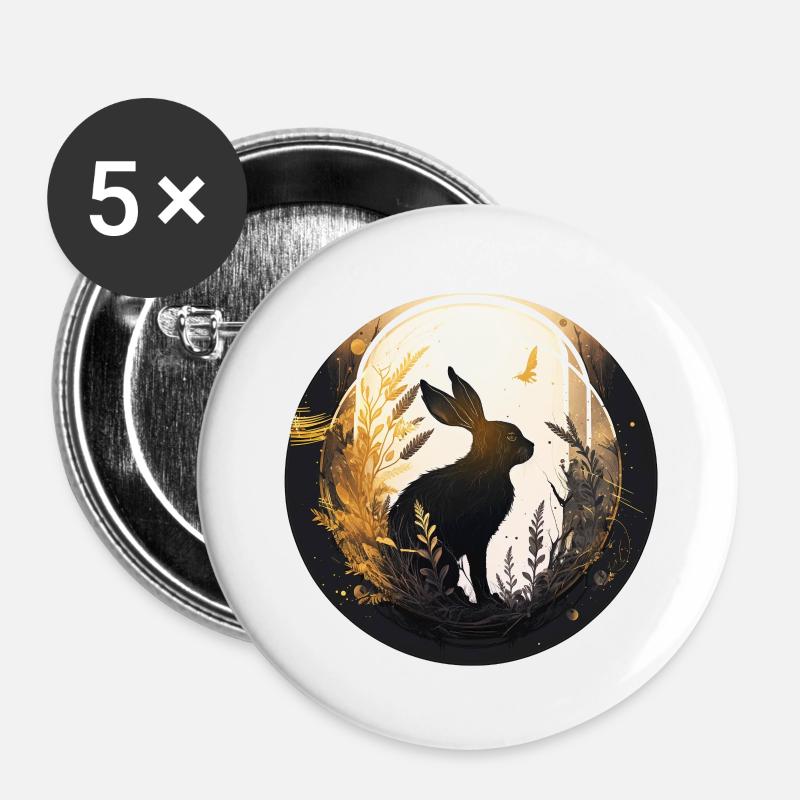 New Year's . - Buttons large 2.2''/56 mm (5-pack) - white