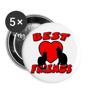 feline - Buttons large 2.2''/56 mm (5-pack) - white - Front