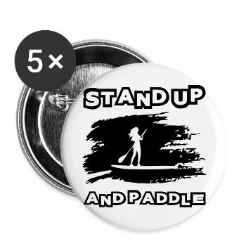 Skateboard SUP Surfen - Buttons groß 56 mm (5er Pack) - Weiß - Vorne